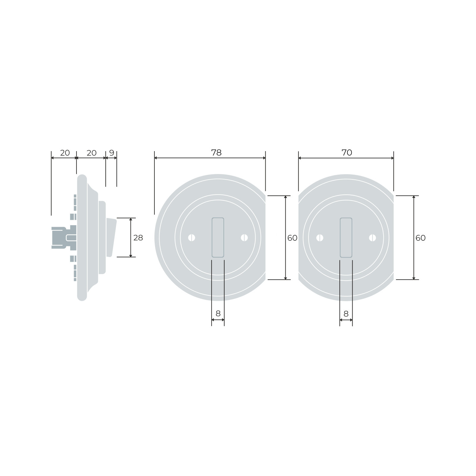 Porcelain switches - () a single key - SLIM - multiple X | Katy Paty